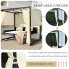 [VIDEO provided]U_Style 2-3 People Outdoor Swing Bed; Adjustable Curtains; Suitable For Balconies;  Gardens And Other Places