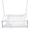 Front Porch Swing with Armrests;  Wood Bench Swing with Hanging Chains; for Outdoor Patio ; Garden Yard;  porch;  backyard;  or sunroom; Easy to Assem