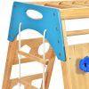 Wooden Indoor Kids Playground Jungle Gym with Slide; Toddlers Wooden Climber 8-in-1 Slide Playset; Wooden Rock Climbing Wall with Rope Wall Climb; Mon