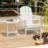 Adirondack Outdoor Side Table;  HDPE Plastic End Tables for Patio;  Backyard;  Pool;  Indoor Outdoor Companion;  Easy Maintenance Weather Resistant La