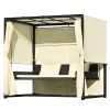 [VIDEO provided]U_Style 2-3 People Outdoor Swing Bed; Adjustable Curtains; Suitable For Balconies;  Gardens And Other Places