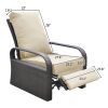 Outdoor Recliner Chair;  Automatic Adjustable Wicker Lounge Recliner Chair with 5.12'' Thicken Cushion