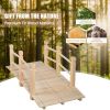 5 Feet Wooden Garden Bridge Arc Stained Finish Footbridge Decorative