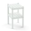 Double outdoor side table;  rectangular patio side table  in HDPE