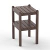 Double outdoor side table;  rectangular patio side table  in HDPE