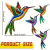 1pc/4pcs, Metal Hummingbird Wall Art Decor, Metal Colorful Birds 3D Outdoor Sculpture, Iron Outdoor Hanging Decor Ornaments