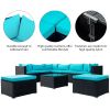 9-piece Outdoor Patio PE Wicker Rattan conversation Sectional Sofa sets with 3 sofa, 3 corner sofa, 2 ottomans, and 1 glass coffee table, removable so