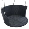 33.8' Single Person Hanging Seat; Rattan Woven Swing Chair; Porch Swing With Ropes