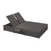 Outdoor Double Sunbed; Wicker Rattan Patio Reclining Chairs with Adjustable Backrest and Seat; Conversational Set for 2 Person