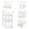 Double outdoor side table;  rectangular patio side table  in HDPE