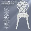 Patio Balcony Stylish Cast Aluminum Bistro Bar Table  Chair 3 Pcs Set