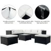 9-piece Outdoor Patio PE Wicker Rattan conversation Sectional Sofa sets with 3 sofa, 3 corner sofa, 2 ottomans, and 1 glass coffee table, removable so