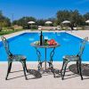 Patio Balcony Stylish Cast Aluminum Bistro Bar Table  Chair 3 Pcs Set