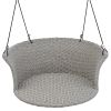 33.8' Single Person Hanging Seat; Rattan Woven Swing Chair; Porch Swing With Ropes