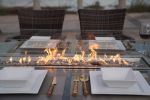 Brown Wicker Patio Firepit  Dining Table (Table Only)