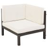 Outdoor Wood Patio Backyard 4-Piece Sectional Seating Group with Cushions and Table X-Back Sofa Set for Small Places