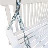 Front Porch Swing with Armrests;  Wood Bench Swing with Hanging Chains; for Outdoor Patio ; Garden Yard;  porch;  backyard;  or sunroom; Easy to Assem