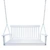 Front Porch Swing with Armrests;  Wood Bench Swing with Hanging Chains; for Outdoor Patio ; Garden Yard;  porch;  backyard;  or sunroom; Easy to Assem